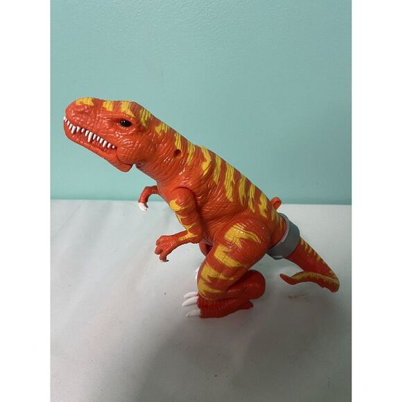 Orange Yellow Roaring 3 Sound Lever Arm Mouth Movement Toy 6"Hx12"L Heavy Duty‎ - Picture 1 of 4